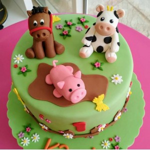 farm animals cake