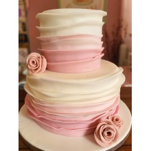 wedding flower cake - 2 tier