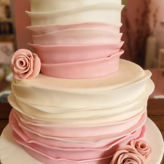 wedding flower cake - 2 tier