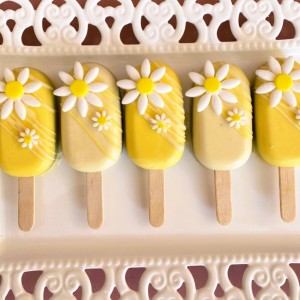 cake popsicles with daisy