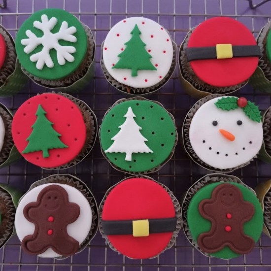 christmas cupcakes ζαχαρόπαστα