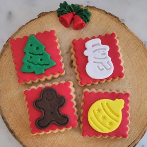 christmas τετράγωνα μικρά μπισκότα 