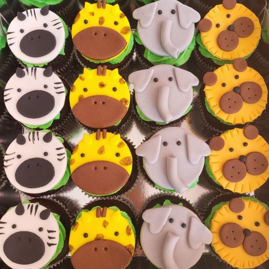 cupcakes jungle animals