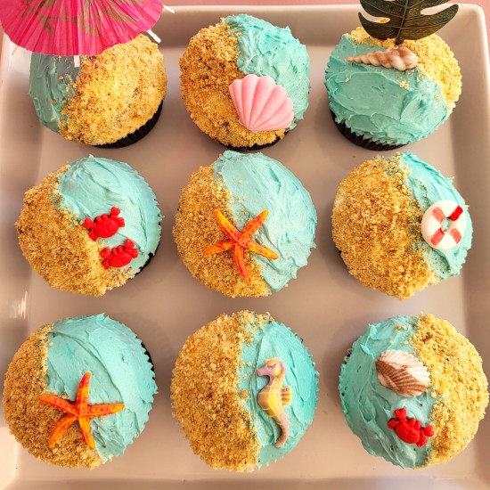 beach cupcakes