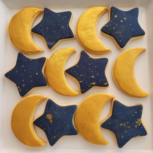 mini cookies stars and moon