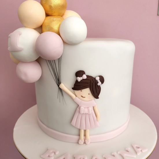 ballons girl cake