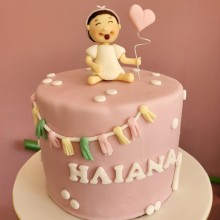 smiling little girl's cake