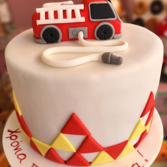 fire trucks cake