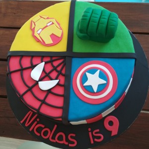 super heroes cake