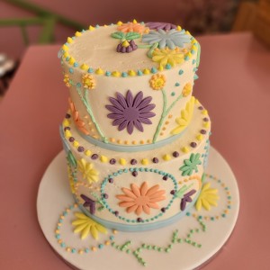 flowers cake - 2 tier