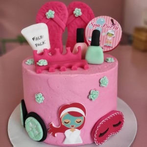 spa party cake
