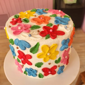 spring flowers cake