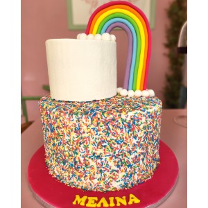 rainbow cake - 2 tier