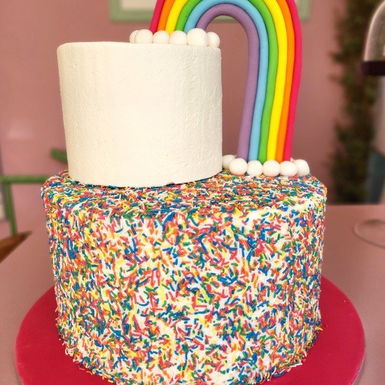 rainbow cake - 2 tier