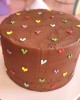 chocolate cake with mini hearts