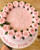 pink flowers cake