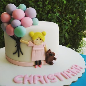 ballons girl cake